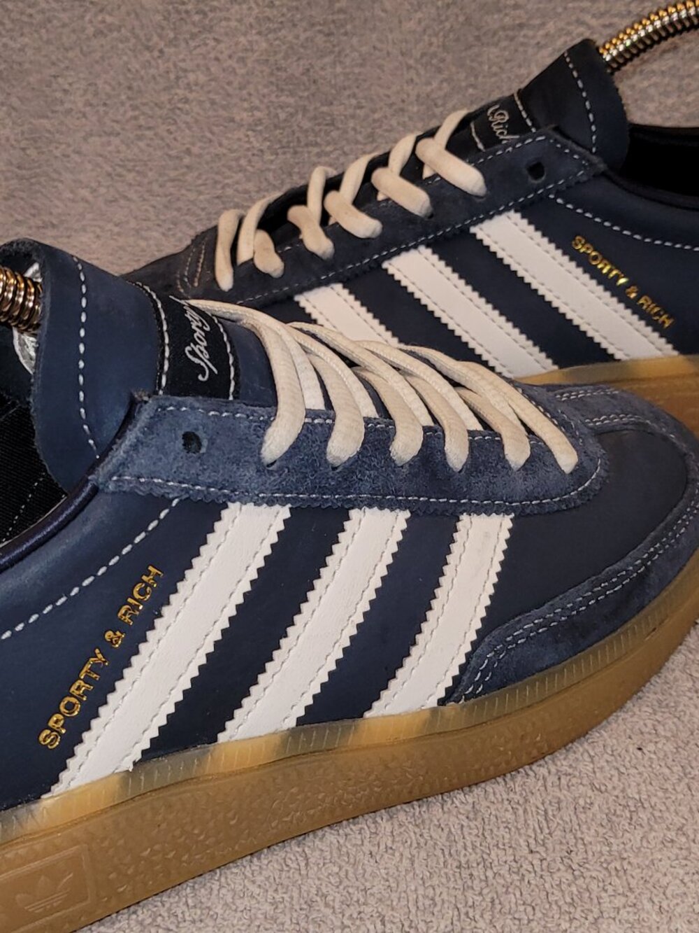Adidas Spezial Size 6.5 Sporty n Rich Blue White Tan Sneakers JP7066 (#2386) - Picture 10 of 16